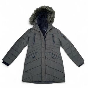 Diesel Classic Green Puffer Jacket with Faux Fur